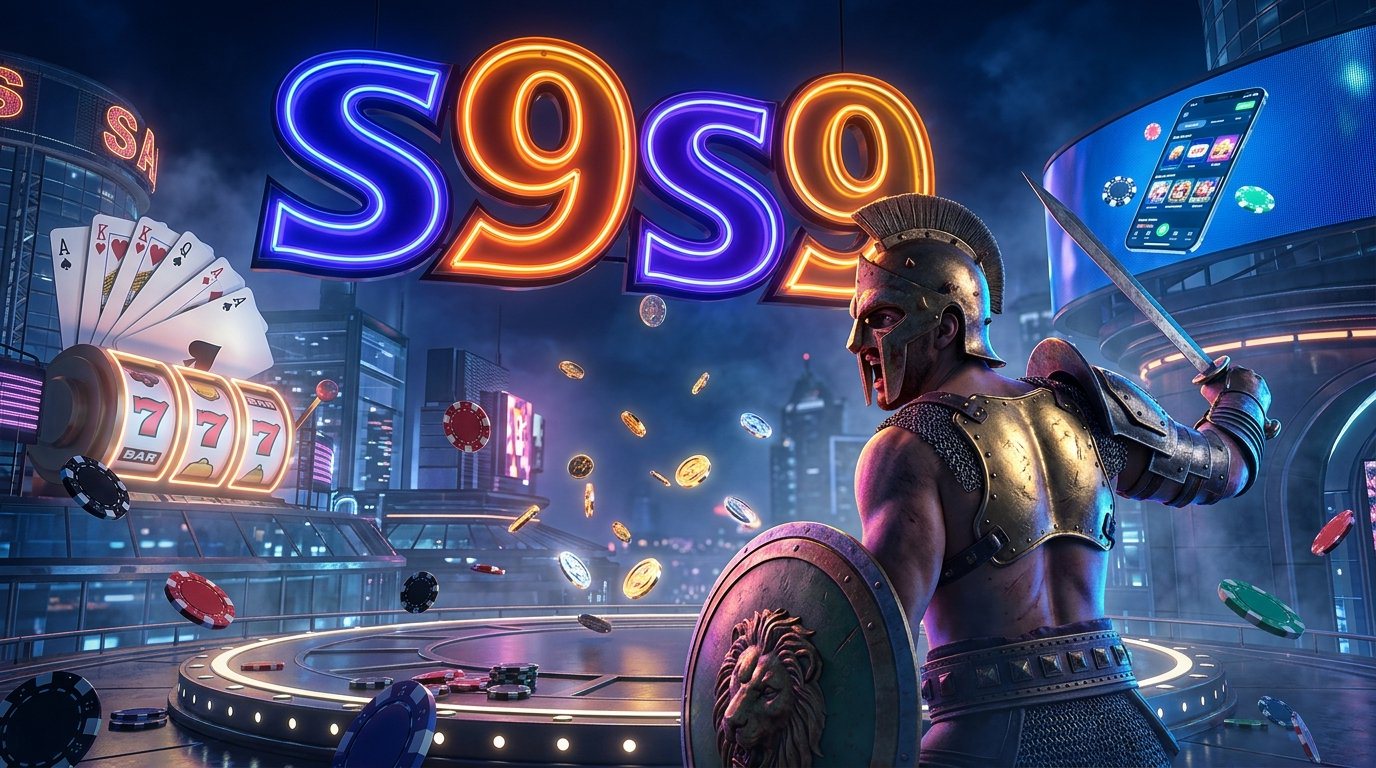 Tampilan antarmuka Mega Ace di S9S9 dengan panel hadiah dan menu komunitas